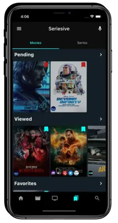 Seriesive movie and TV show list interface