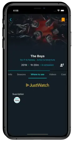 Find where to watch interface