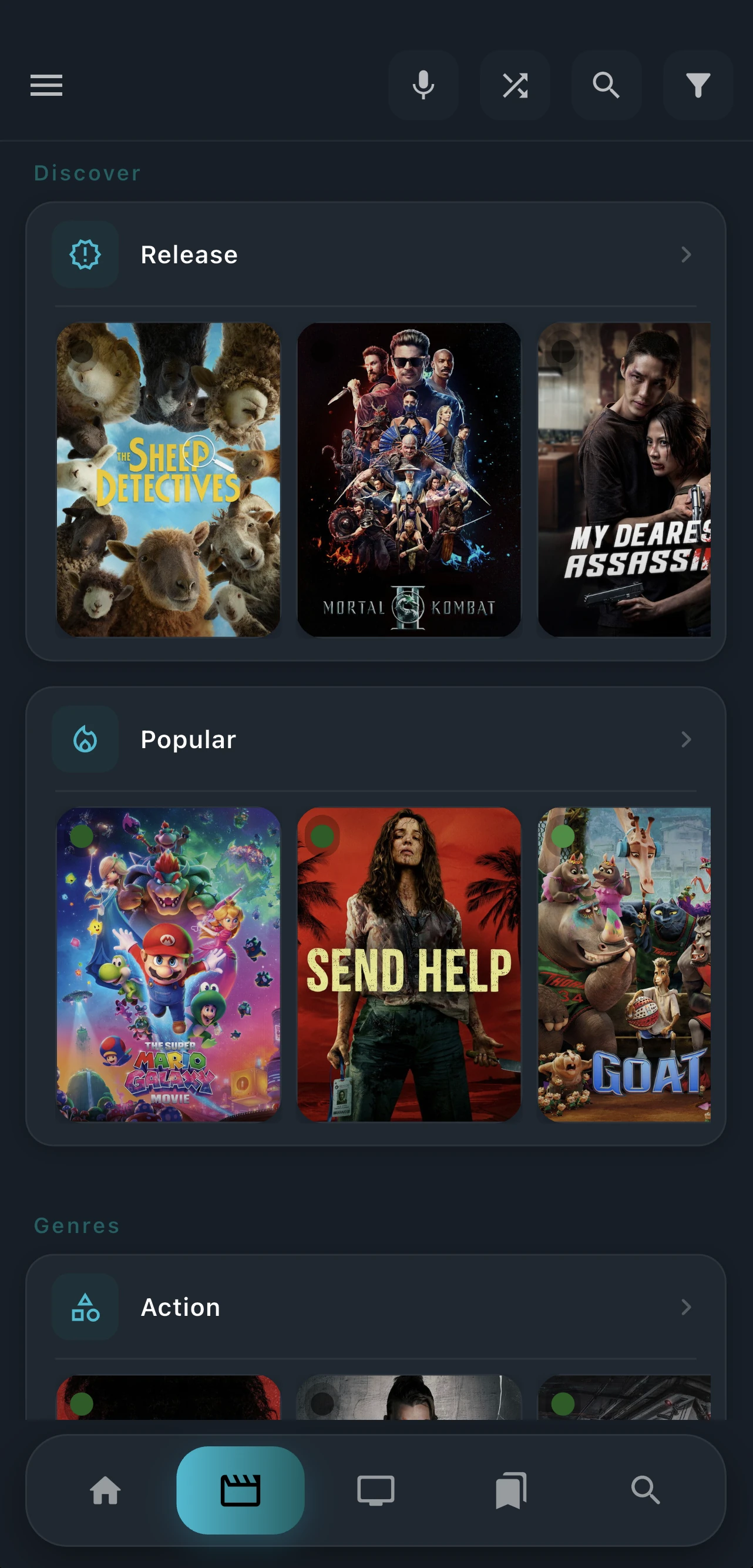Discover screen